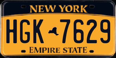 NY license plate HGK7629