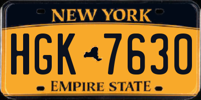 NY license plate HGK7630