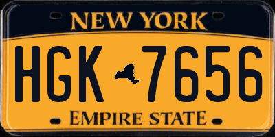 NY license plate HGK7656