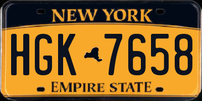 NY license plate HGK7658