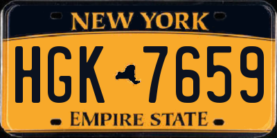 NY license plate HGK7659