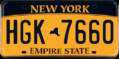 NY license plate HGK7660