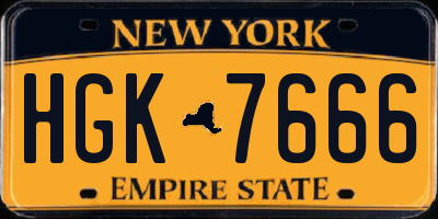 NY license plate HGK7666