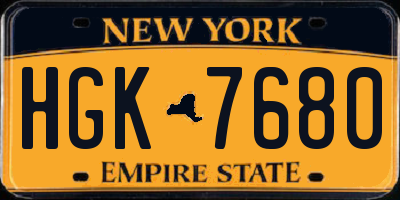 NY license plate HGK7680
