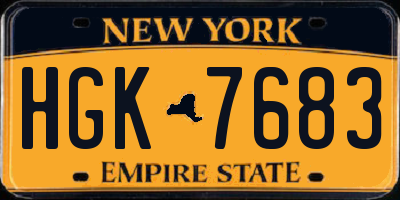 NY license plate HGK7683