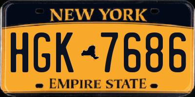 NY license plate HGK7686