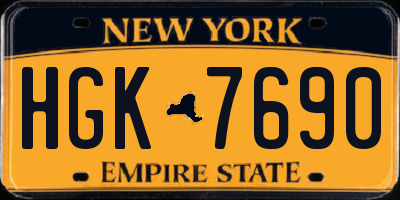 NY license plate HGK7690