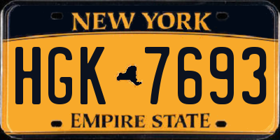 NY license plate HGK7693