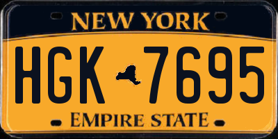 NY license plate HGK7695