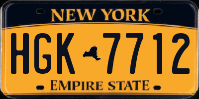 NY license plate HGK7712