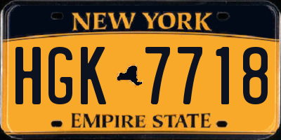 NY license plate HGK7718