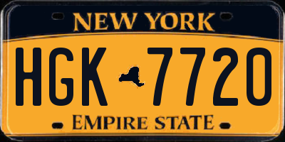 NY license plate HGK7720