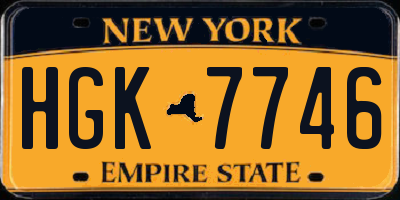 NY license plate HGK7746