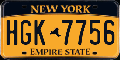 NY license plate HGK7756