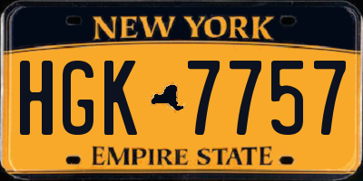 NY license plate HGK7757