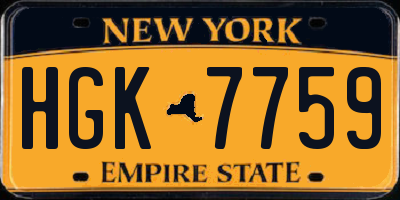 NY license plate HGK7759