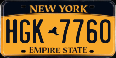 NY license plate HGK7760