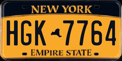 NY license plate HGK7764