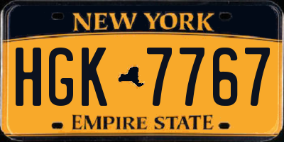 NY license plate HGK7767