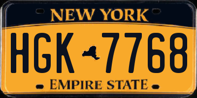 NY license plate HGK7768