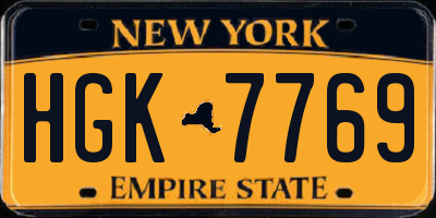 NY license plate HGK7769