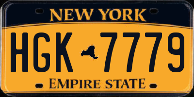 NY license plate HGK7779
