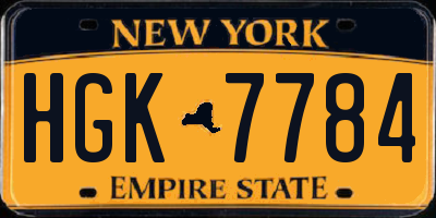 NY license plate HGK7784