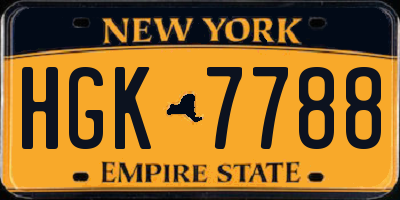 NY license plate HGK7788