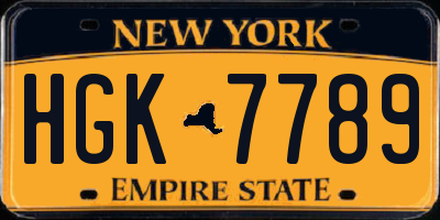 NY license plate HGK7789