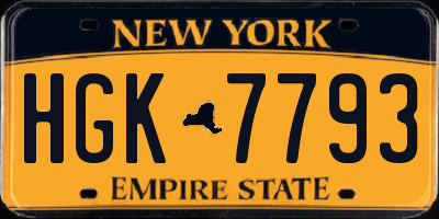 NY license plate HGK7793