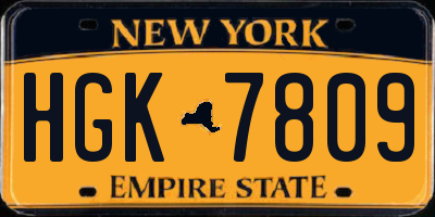 NY license plate HGK7809