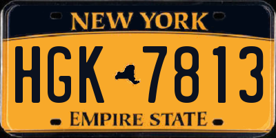 NY license plate HGK7813