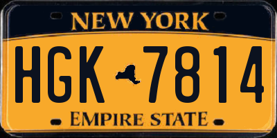 NY license plate HGK7814