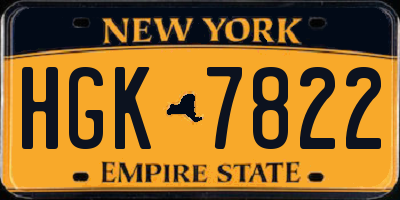 NY license plate HGK7822