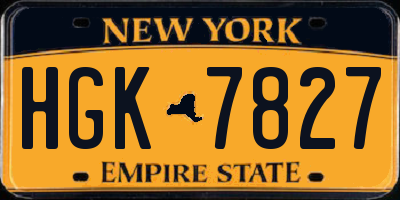 NY license plate HGK7827