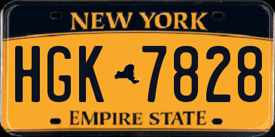 NY license plate HGK7828