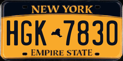 NY license plate HGK7830