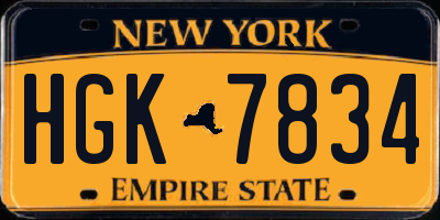 NY license plate HGK7834