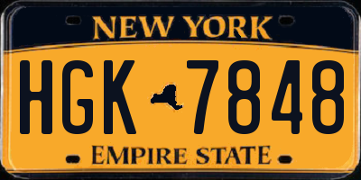 NY license plate HGK7848