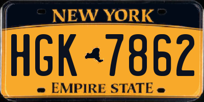 NY license plate HGK7862