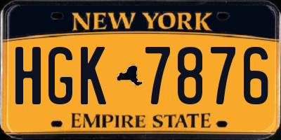 NY license plate HGK7876