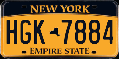 NY license plate HGK7884