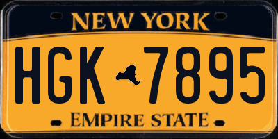 NY license plate HGK7895