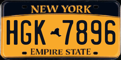 NY license plate HGK7896