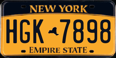NY license plate HGK7898