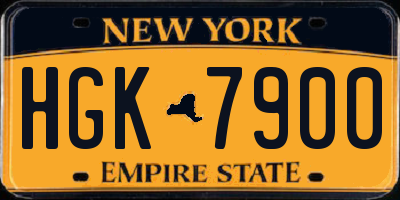 NY license plate HGK7900