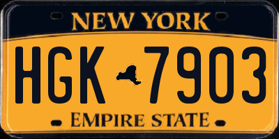NY license plate HGK7903