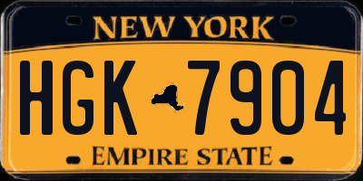 NY license plate HGK7904