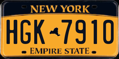 NY license plate HGK7910