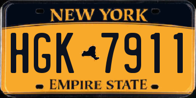 NY license plate HGK7911